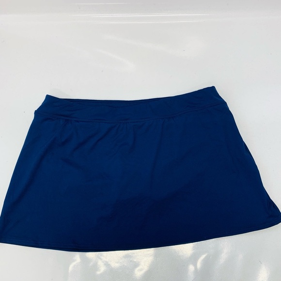 Lands End Swim Skirt 18 Blue Built in Briefs Stretch Beach Travel Elastic Waist - Picture 1 of 8